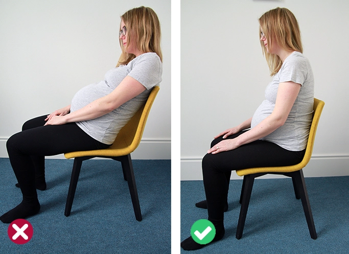how to sit when pregnant third trimester